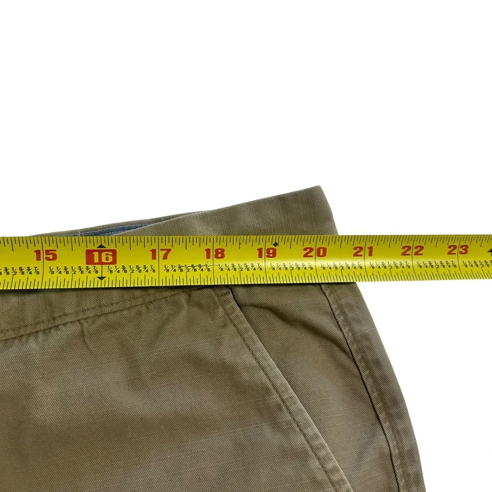 Merona Mens Khaki Tan Chino Shorts Size 42 100% Cotton Flat Front Casual Summer‎